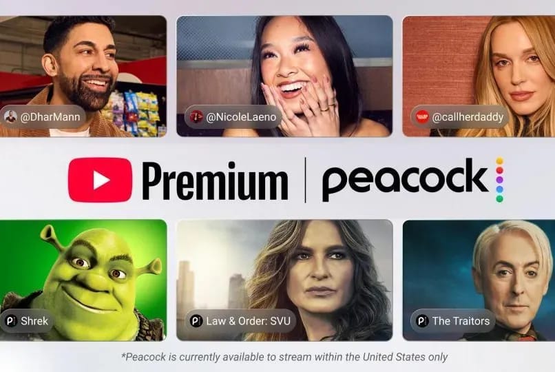 YouTube и Peacock объединяют подписки. Узнайте, как сэкономить на стриминге с 2027 года
