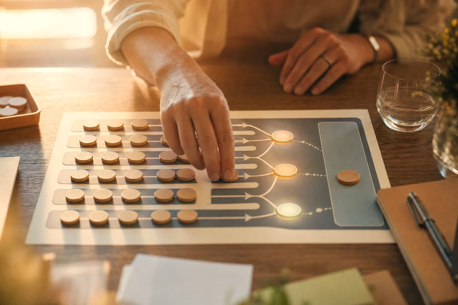 A professional deliberately redesigns a repetitive workflow so intelligent agents handle routine steps while human judgment stays in control.