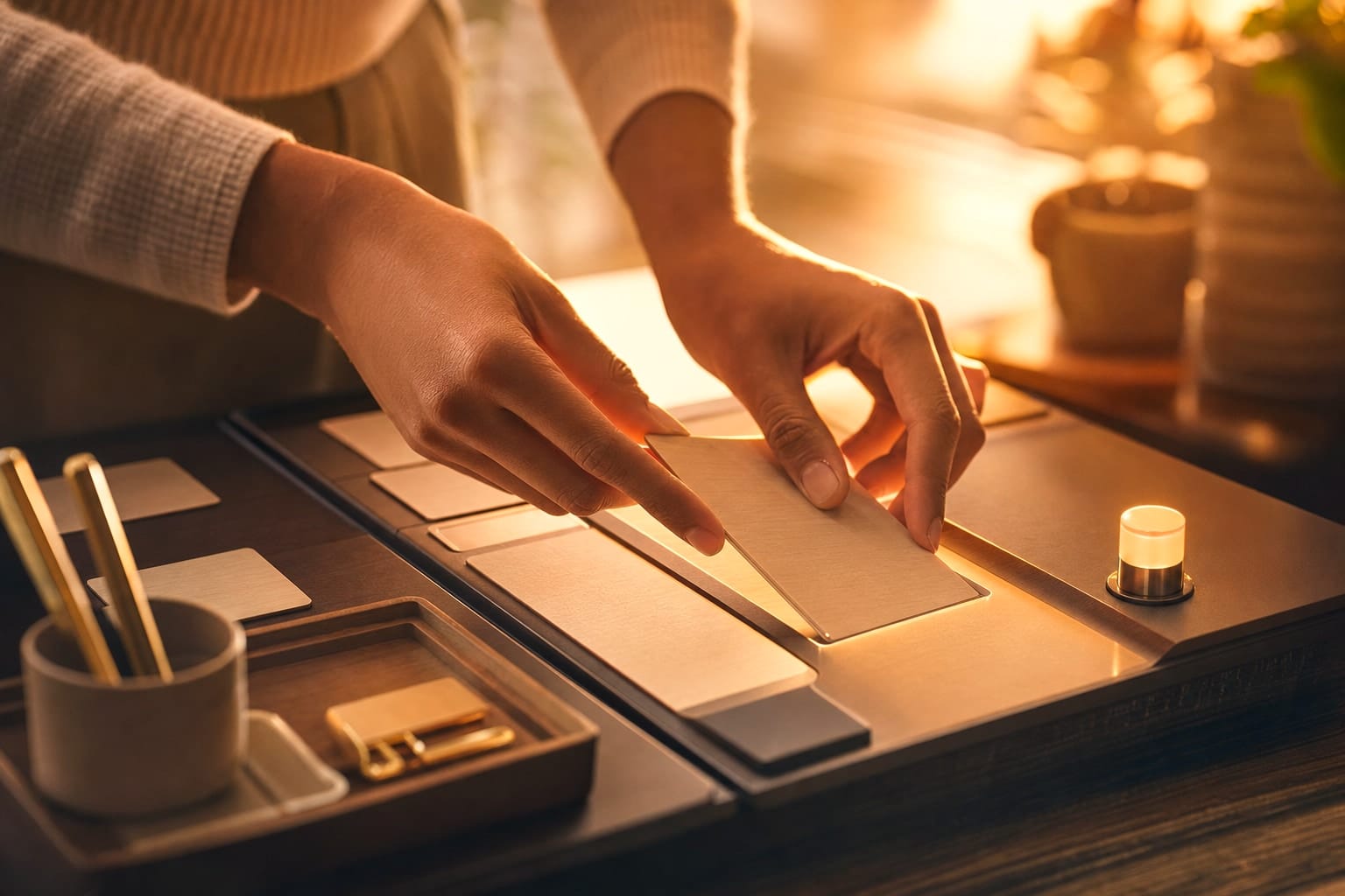 A thoughtful professional shifts from manually handling a complex workflow to confidently delegating defined tasks to an AI-assisted system, while retaining clear human oversight.