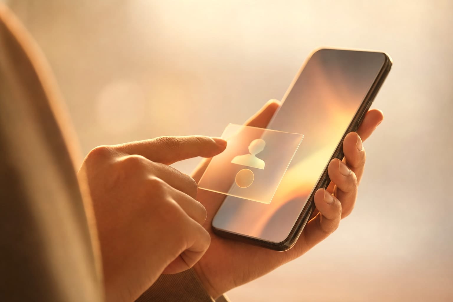 Interacciones digitales cotidianas acompañadas por señales visuales transparentes que indican cuándo una respuesta o imagen ha sido generada por IA.