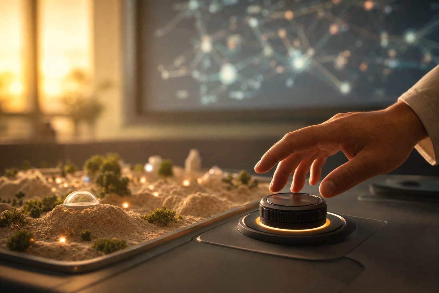 A responsible AI safety team tests an autonomous system inside a controlled sandbox, using deliberate checkpoints and human oversight to turn a security incident into safer progress.